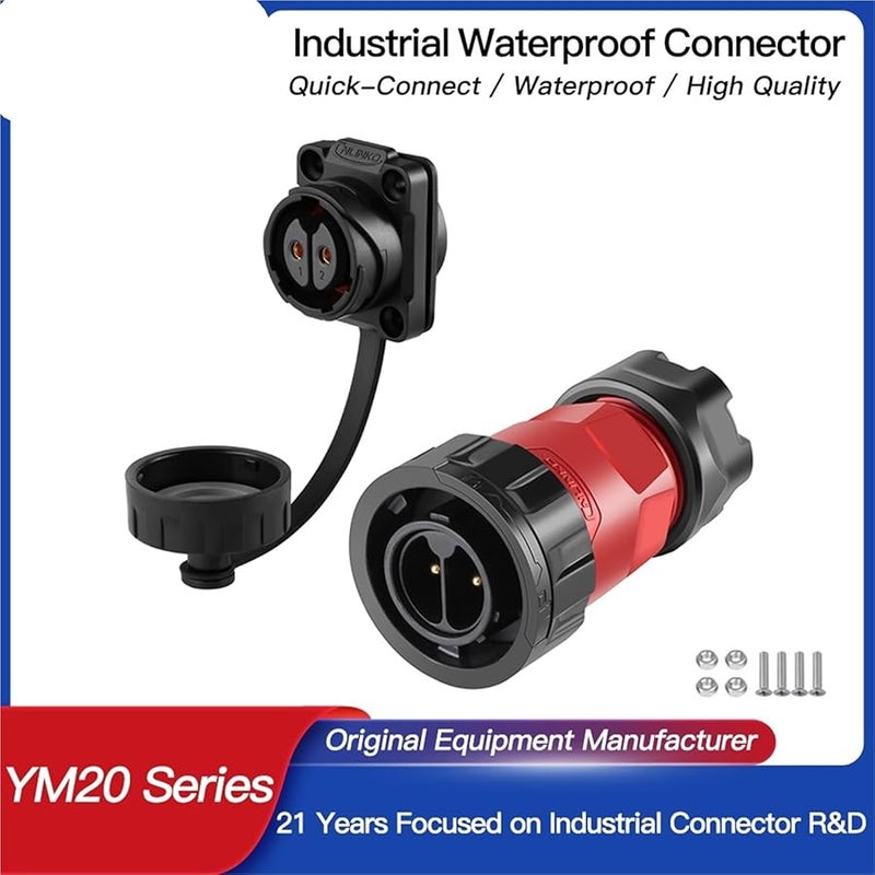 M20 Upgraded 4 Pin IP68 Waterproof Industrial Electrical Connector Socket D Only - Image 3